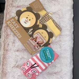 Pink Striped Baby Socks & Knee pads